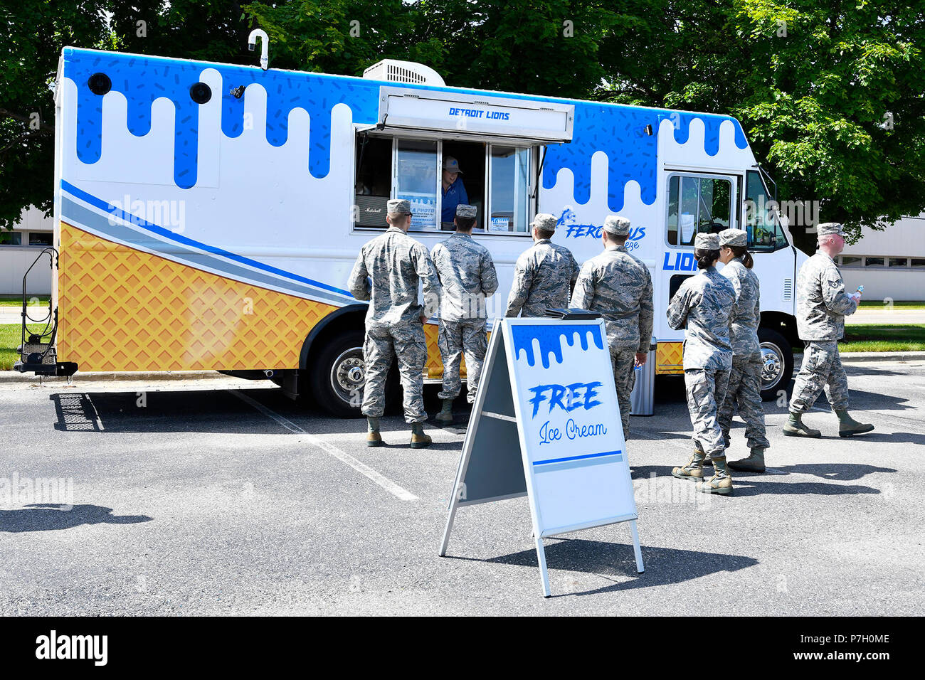 Service members received complimentary ice cream in honor of the