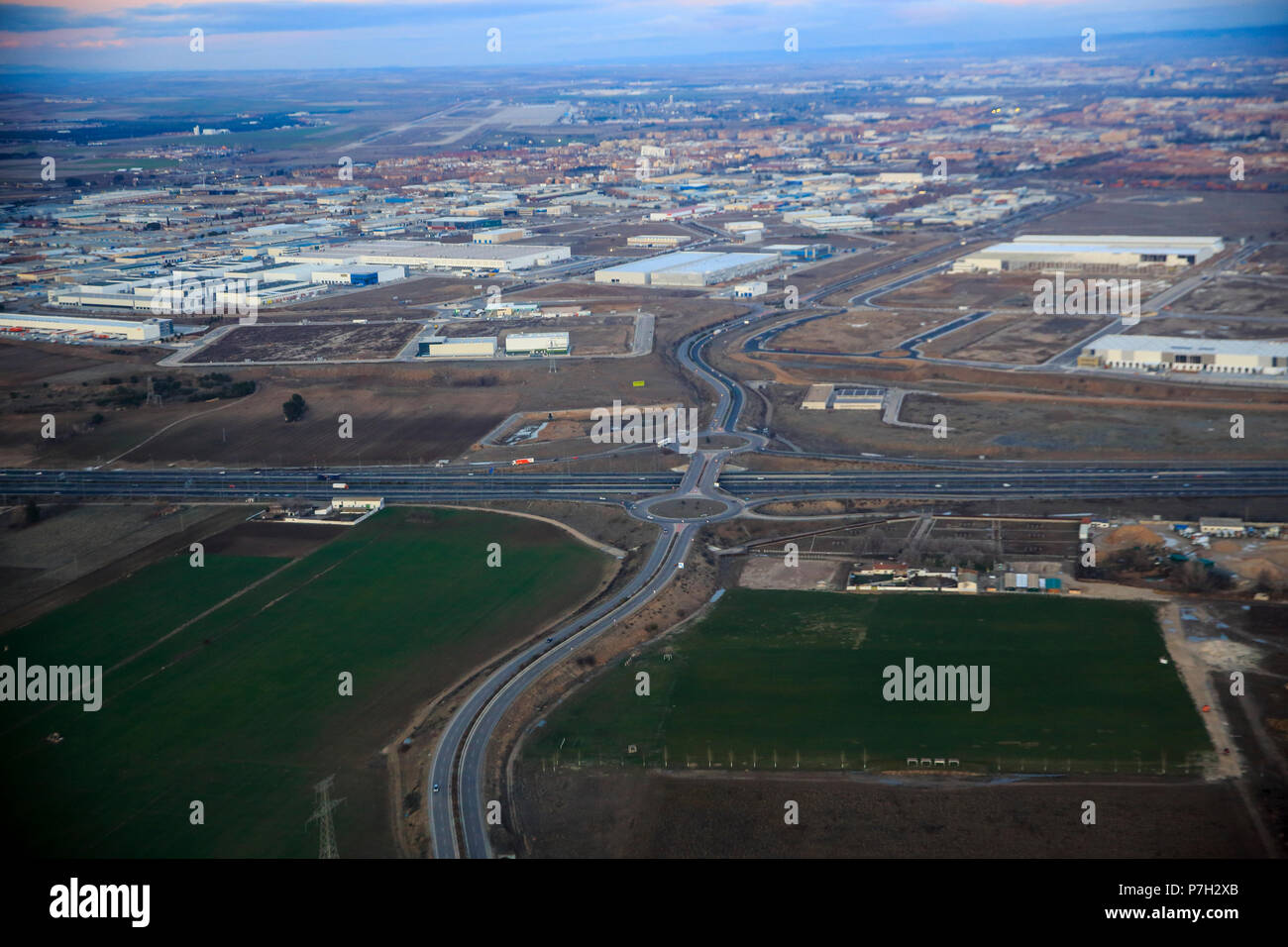 Aerial view of Madrid, Spain Europe. Stock Photo