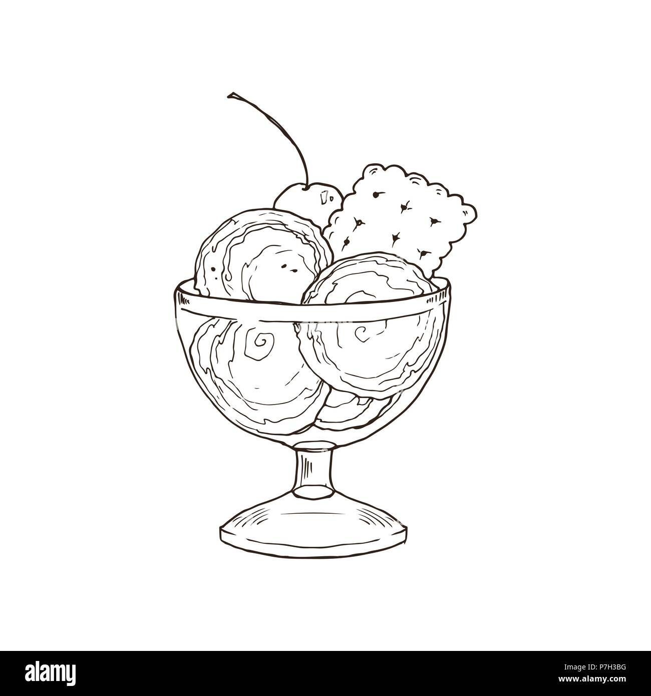 Fruit nut ice cream scoop Stock Vector Images - Alamy