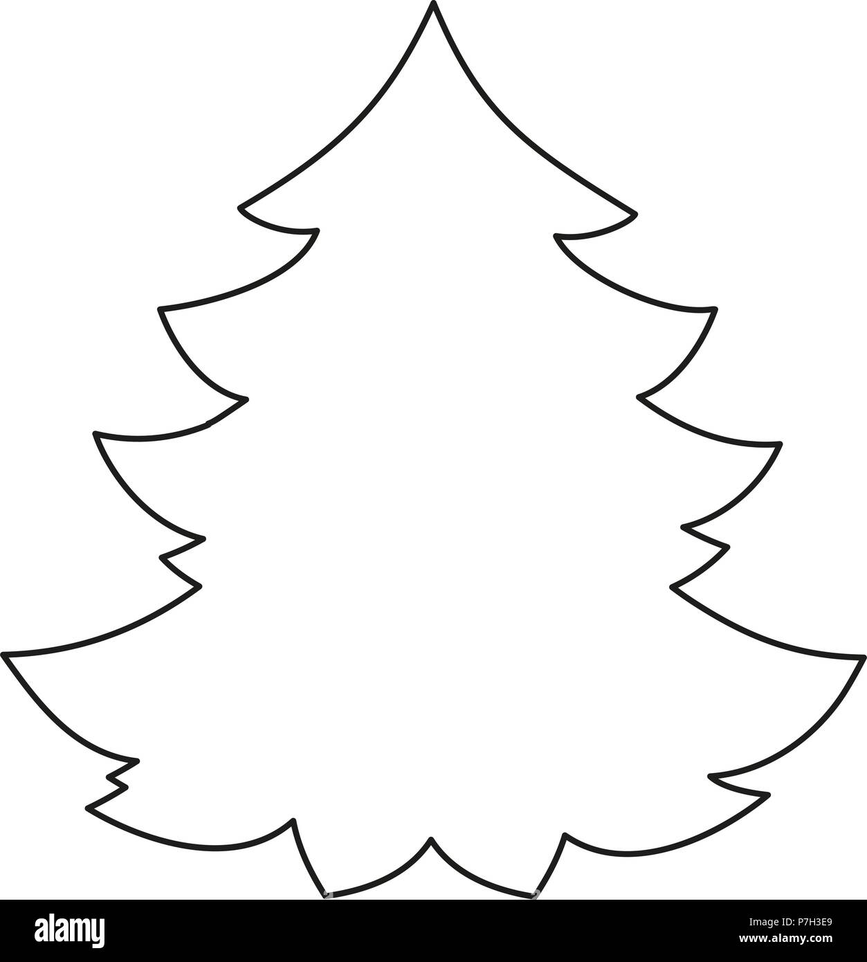 Line art black and white christmas tree Stock Vector Image & Art - Alamy