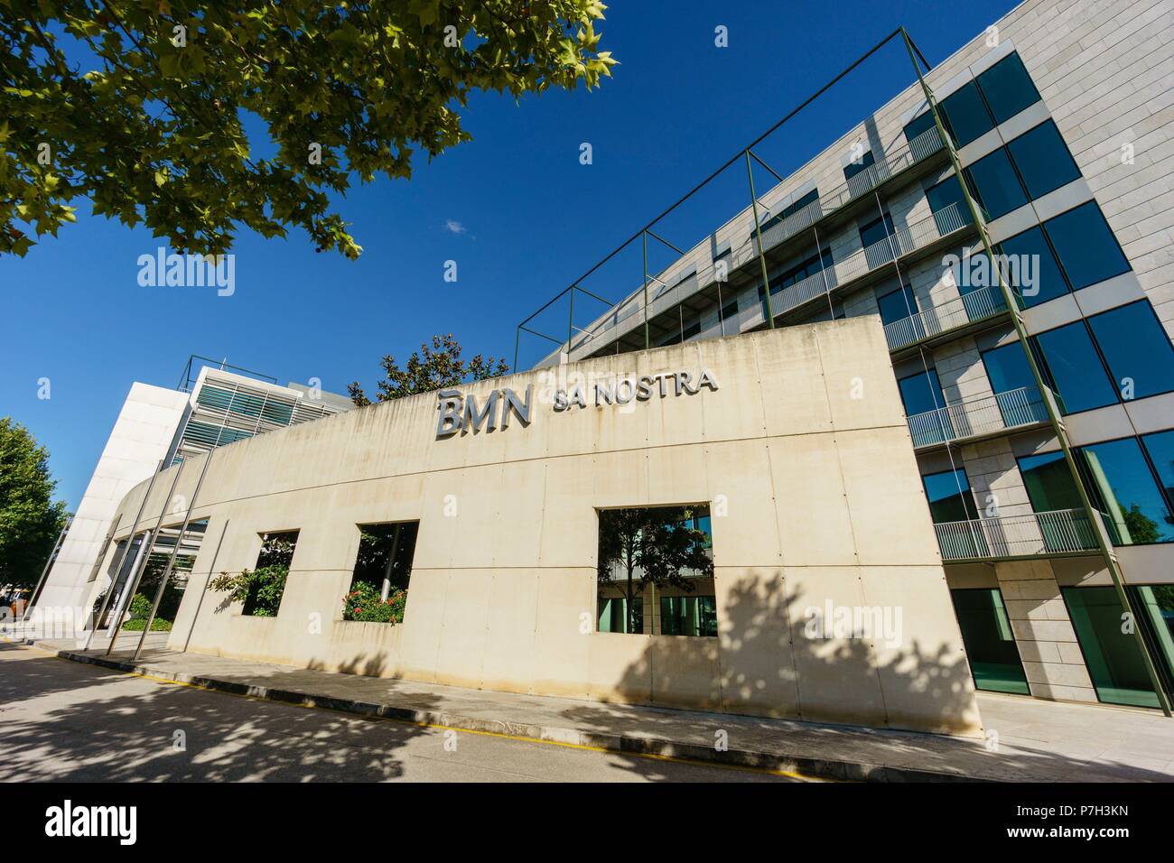 oficinas centrales del banco BMN Sa Nostra, poligono de Son Fuster, Palma,Mallorca, balearic islands, spain, europe. Stock Photo