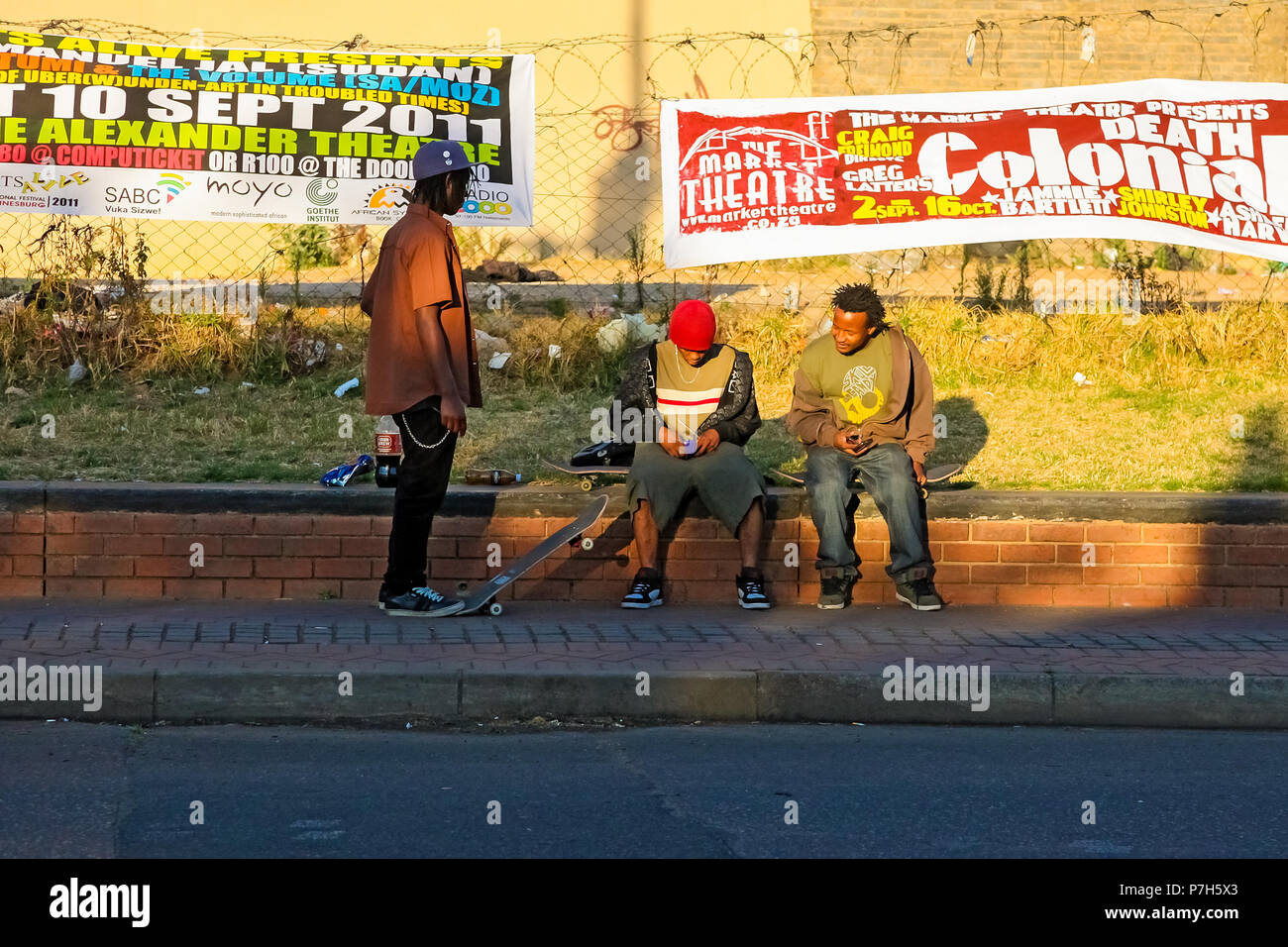 Johannesburg, South Africa, September 11, 2011, Teenagers Skateboarding