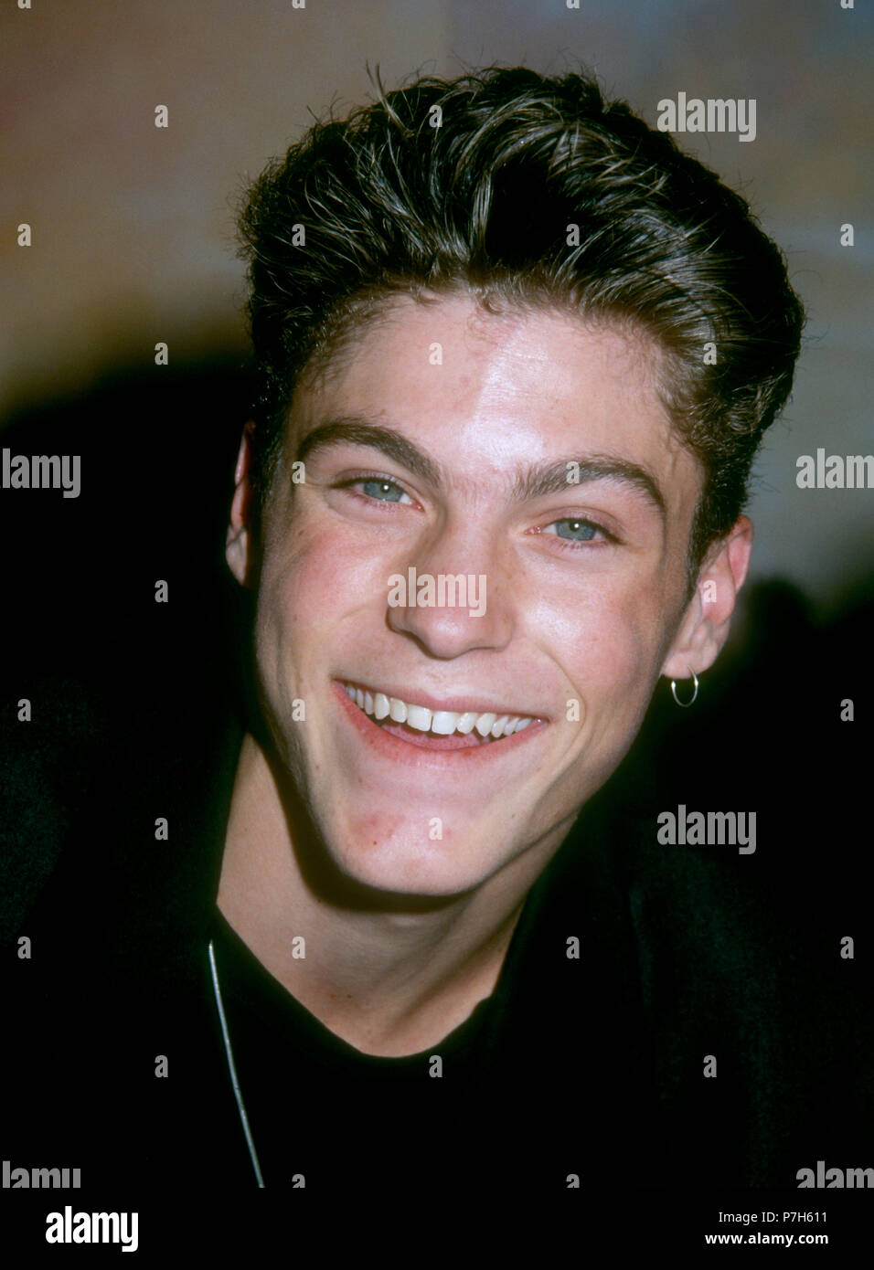 NORTHRIDGE, CA - JANUARY 25: Actor Brian Austin Green attends the launch of the release of 'Beverly Hills, 90210' series pilot on video on January 25, 1992 at the Wherehouse in Northridge, California. Photo by Barry King/Alamy Stock Photo Stock Photo