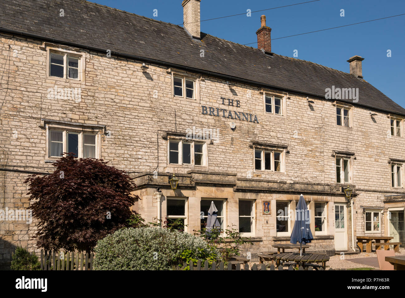 The Britannia pub restaurant, Nailsworth, Gloucestershire, UK Stock Photo