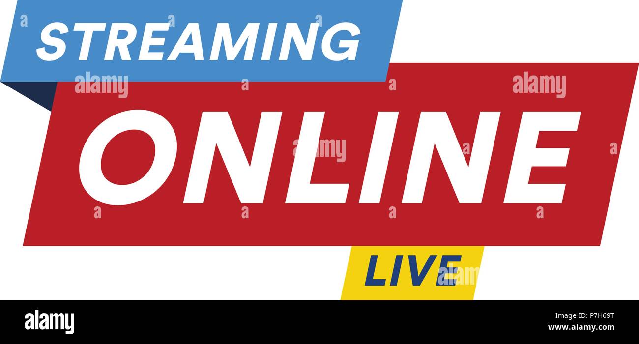 Online Streaming logo, live video stream icon, digital online internet TV  banner design, broadcast button, play media content button, vector  illustration on white background Stock Vector Image & Art - Alamy
