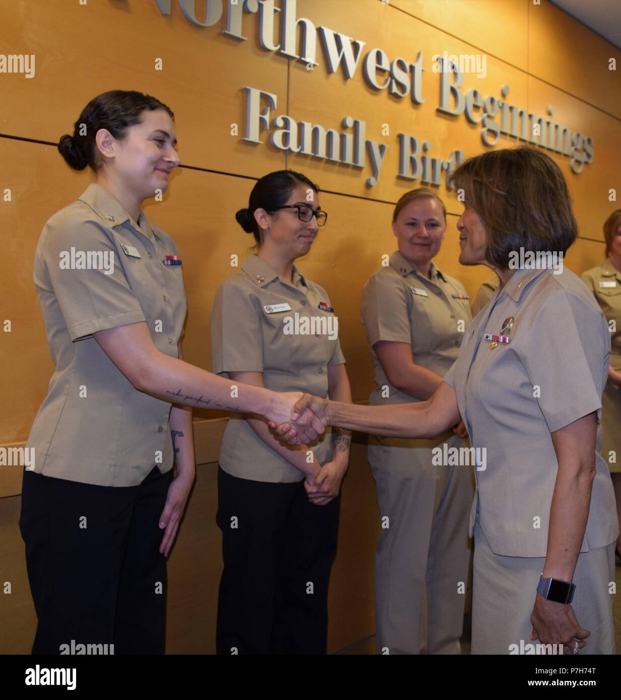 Sharing on Labor and Delivery deck...Navy Vice Adm. Raquel C. Bono