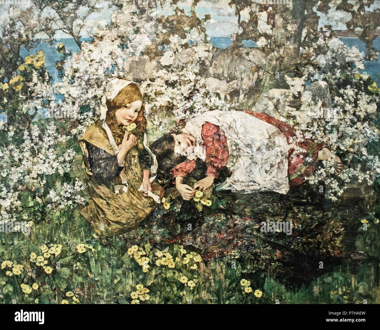 Hornel Edward Atkinson - Idyl - in Spring Stock Photo - Alamy