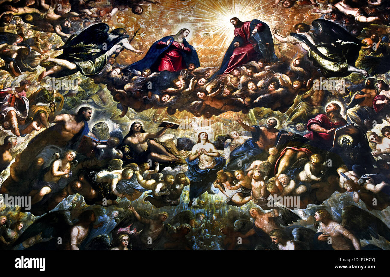 Il Paradiso - Heaven Tintoretto, Domenico Tintoretto 1588 - 1594 The Doge's Palace ( Palazzo Ducale ) Venice, Italy. Jacopo Tintoretto (real name Jacopo Comin 1518 - 1594) Jacopo ROBUSTI Stock Photo