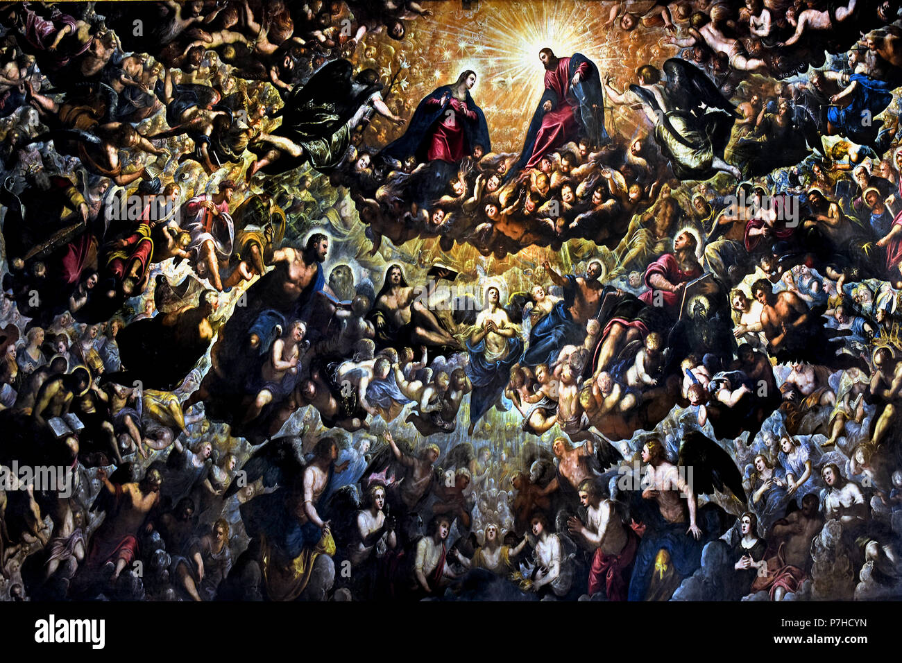 Il Paradiso - Heaven Tintoretto, Domenico Tintoretto 1588 - 1594 The Doge's Palace ( Palazzo Ducale ) Venice, Italy. Jacopo Tintoretto (real name Jacopo Comin 1518 - 1594) Jacopo ROBUSTI Stock Photo