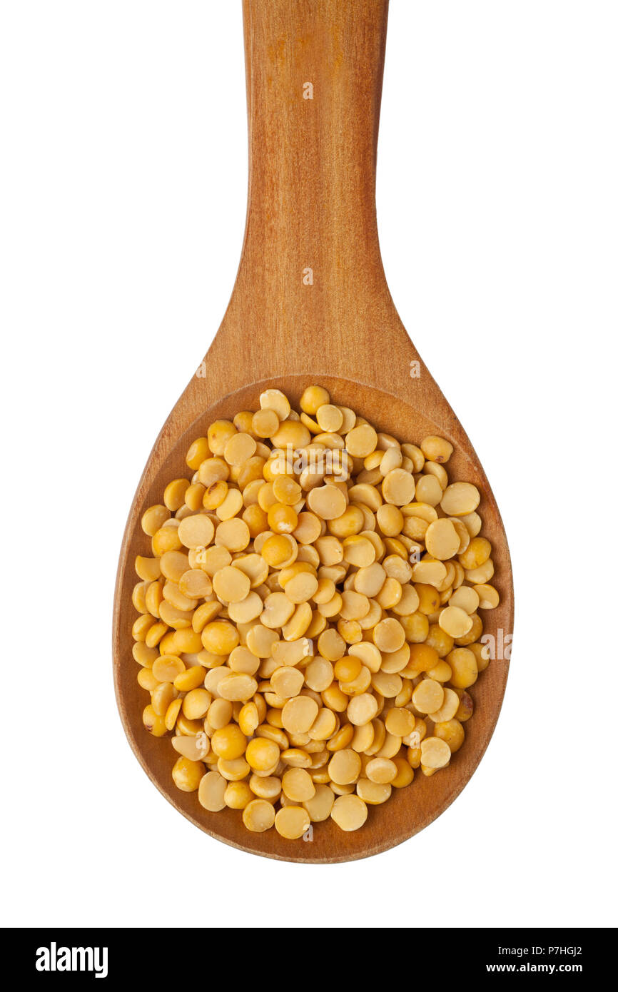 Toor dal in a spoon isolated on white background Stock Photo