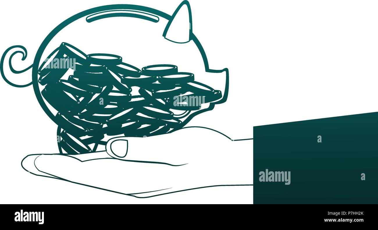 Coin Pig Design transparent piggy with coins vector illustration graphic design Stock ...