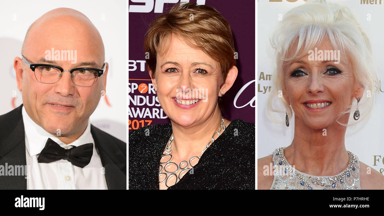 Undated file composite photo of (left to right) MasterChef's Gregg Wallace, Paralympian Baroness Tanni Grey-Thompson and Strictly Come Dancing star Debbie McGee, who are in the line-up for new primetime show Impossible Celebrities. Stock Photo