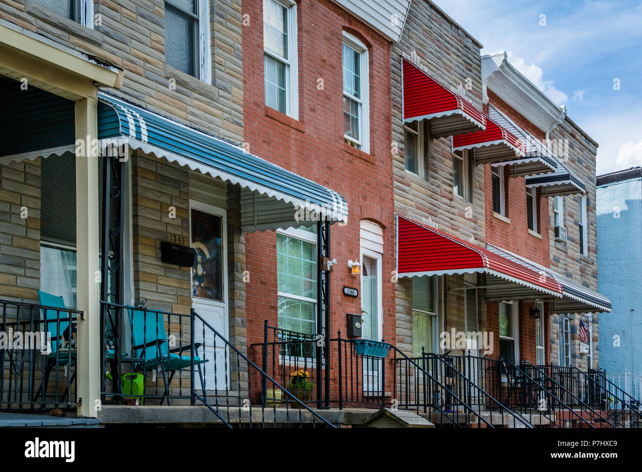 Row houses in Locust Point, Baltimore, Maryland Stock Photo Alamy