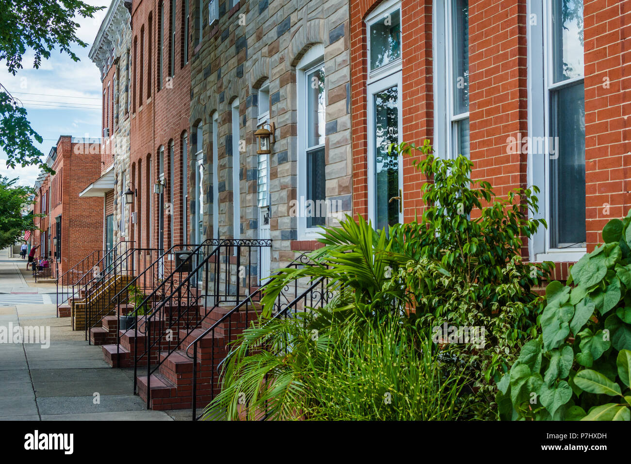 Row houses in Locust Point, Baltimore, Maryland Stock Photo Alamy