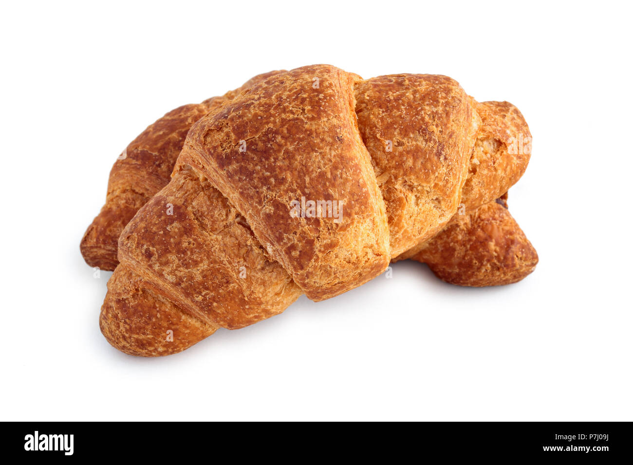 Shot of fresh croissants isolated on white background. Stock Photo