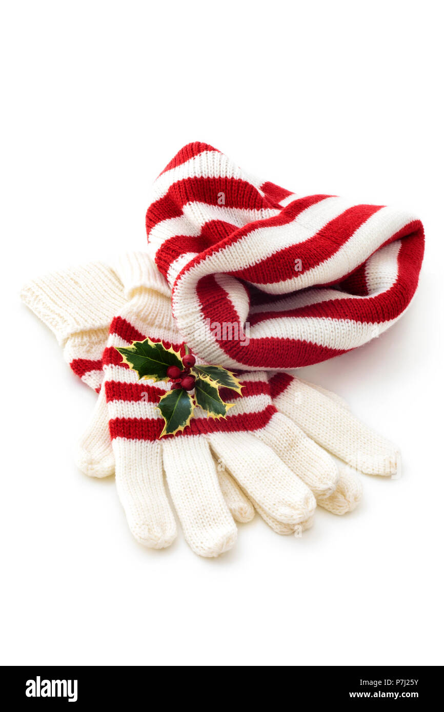 Winter hat and gloves isolated on white Stock Photo Alamy