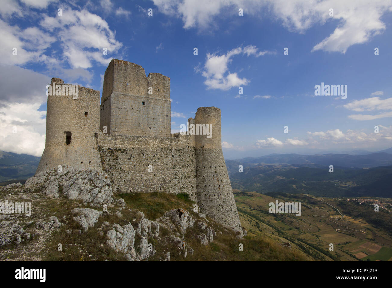 A Castle in the sky - The Lady Hawke Castle Rocca Calascio - Aquila - Italy Stock Photo