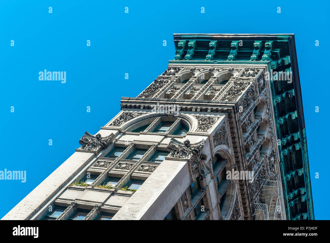 USA, New York - September 22, 2010: The silk exchange building - now Hagging building - designed by John Townsend on the corner of Broadway and Mercer Stock Photo