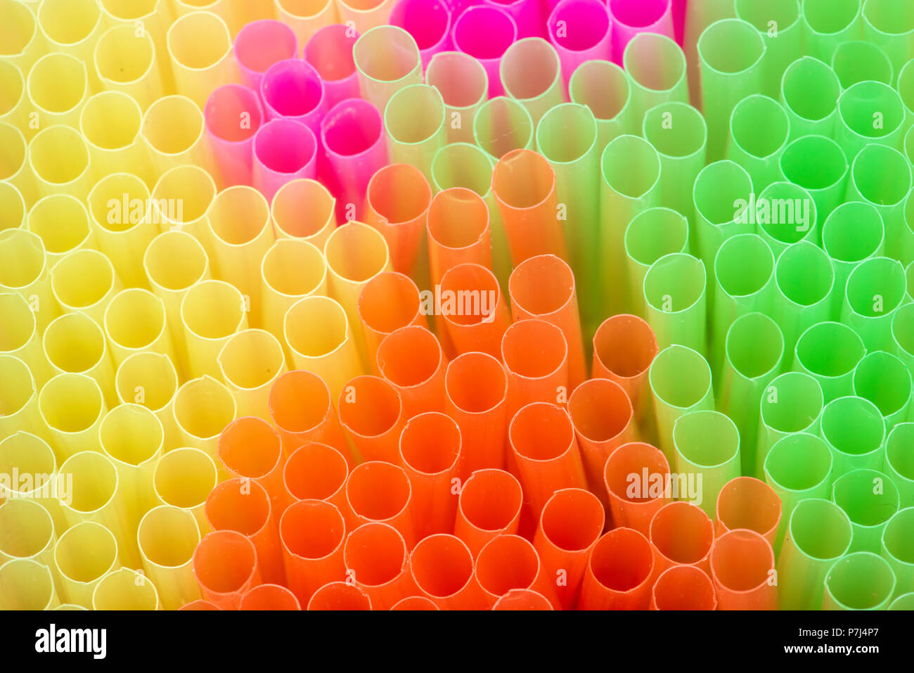 Coloured Plastic Straws. Stock Photo