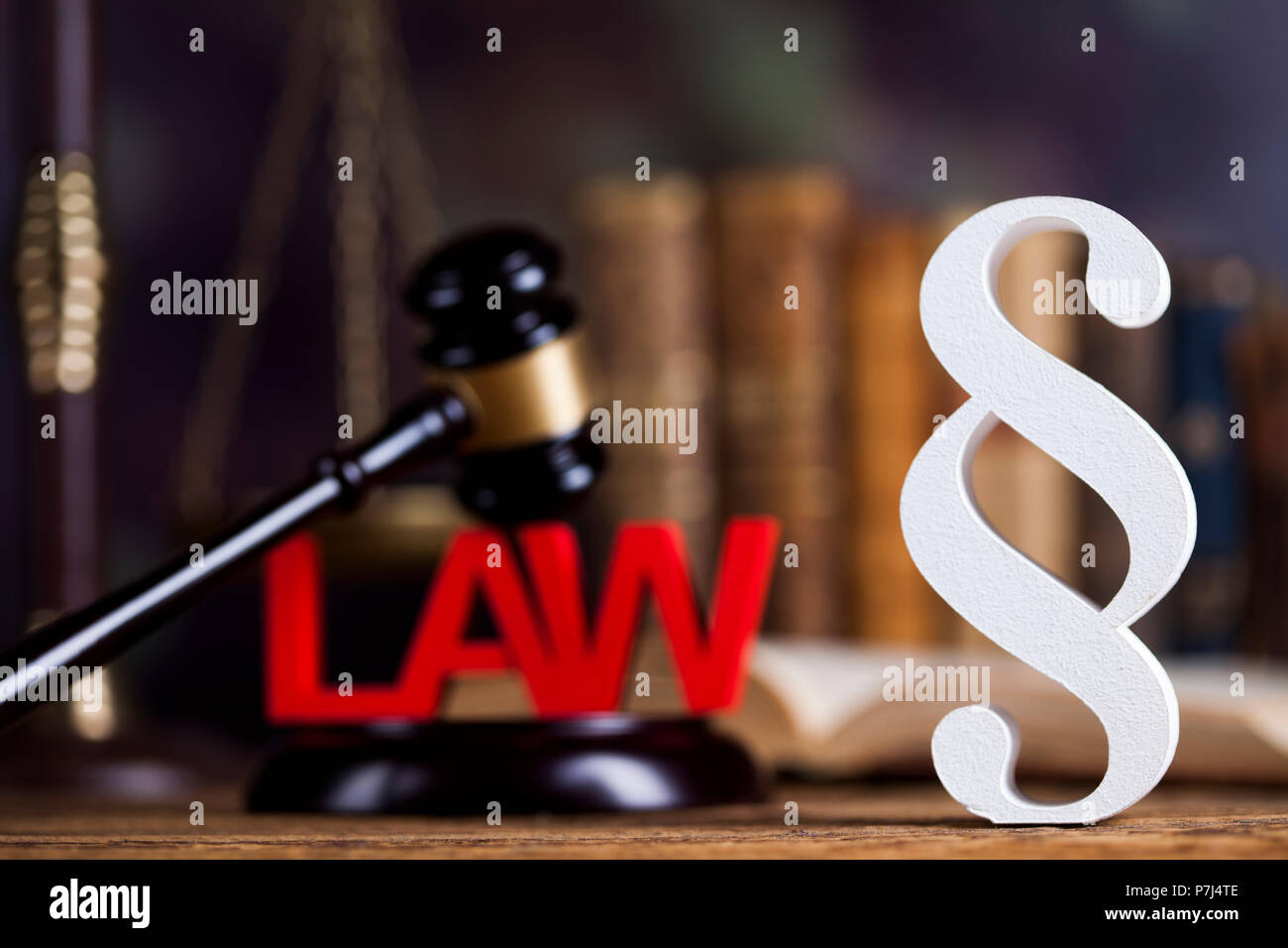 Wooden gavel barrister, justice concept, paragraph Stock Photo - Alamy