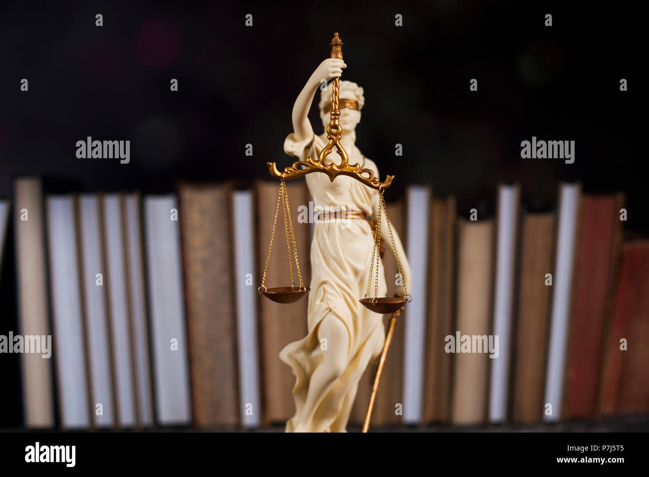 Statue of justice, burden of proof, law theme Stock Photo Alamy