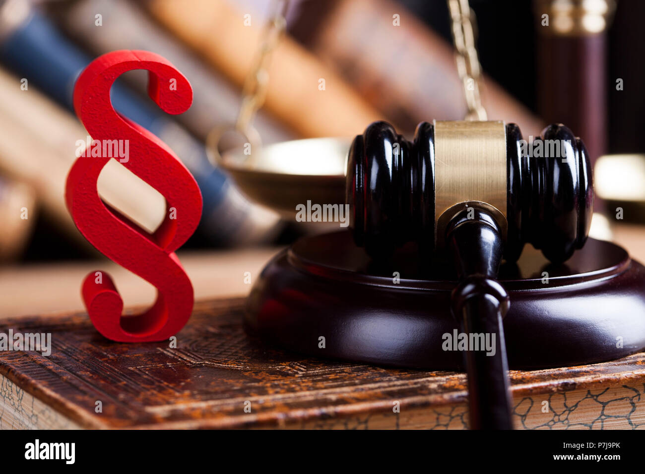 Mallet, Law, legal code and scales of justice concept and paragraph