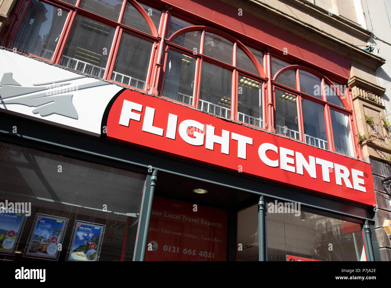 Sign for the travel agency brand Flight Centre in Birmingham, United Kingdom Stock Photo Alamy