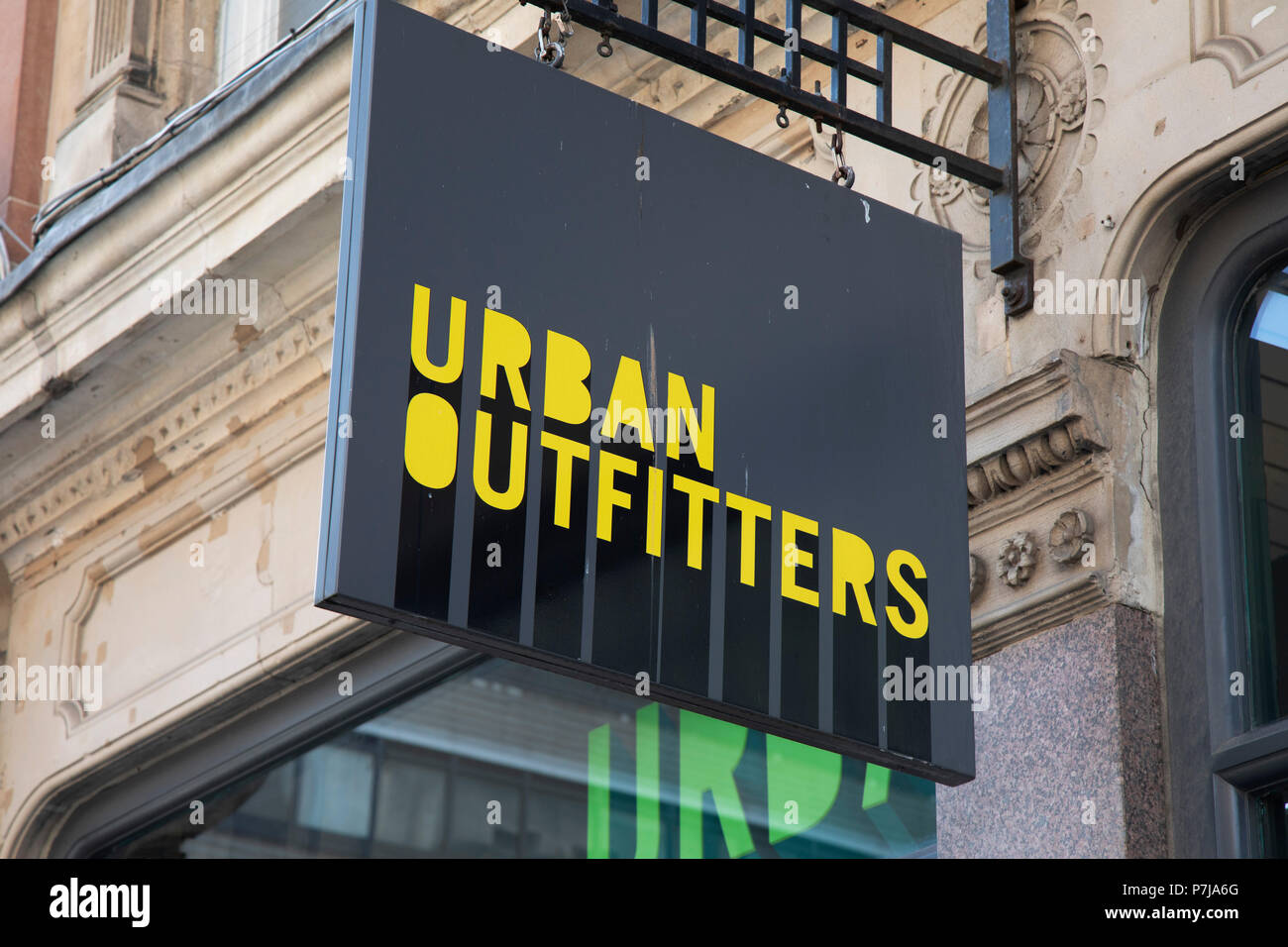 Sign for the high street clothing brand Urban Outfitters in Birmingham, United Kingdom Stock