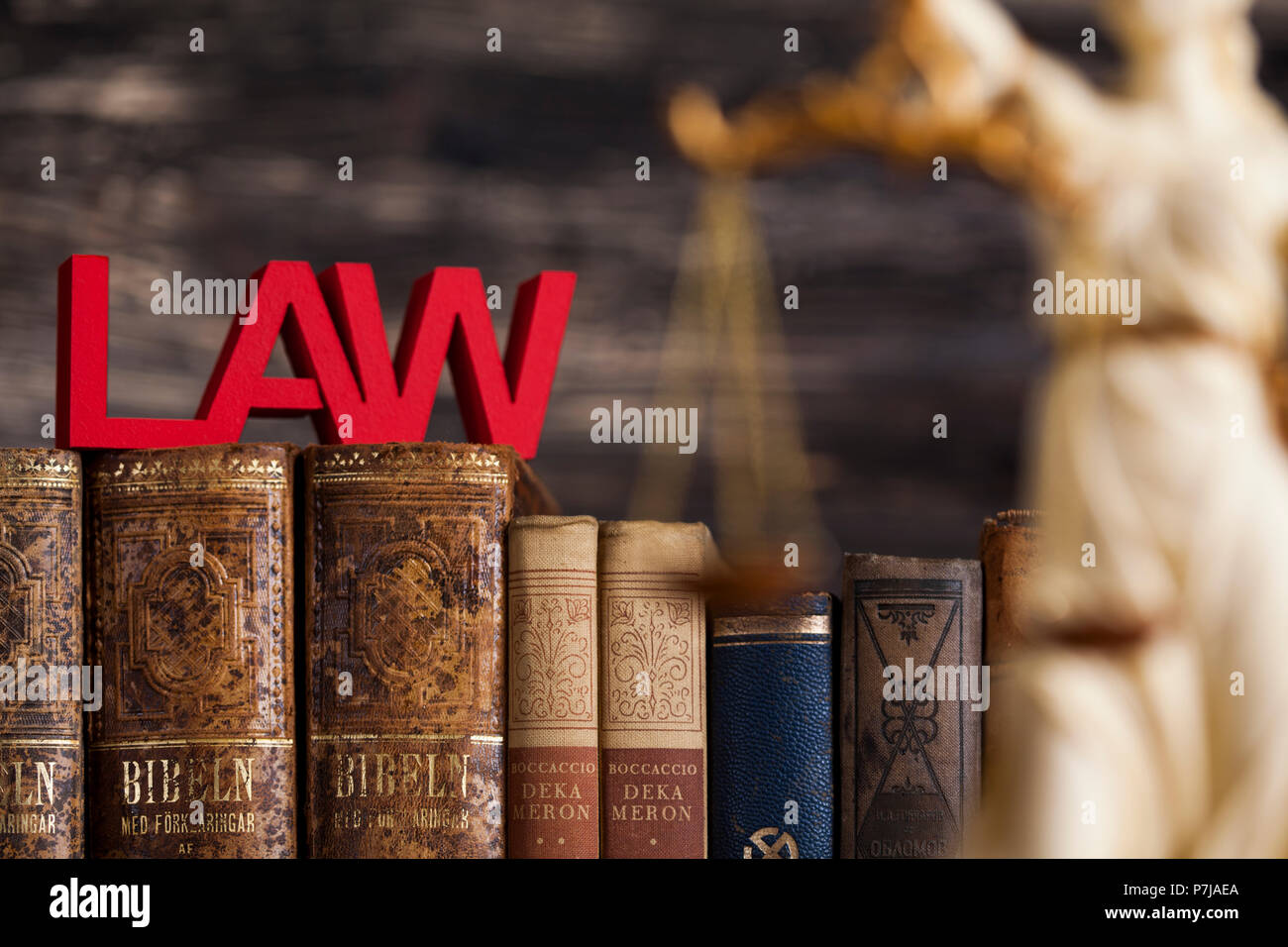 Statue of justice, burden of proof, law theme Stock Photo Alamy