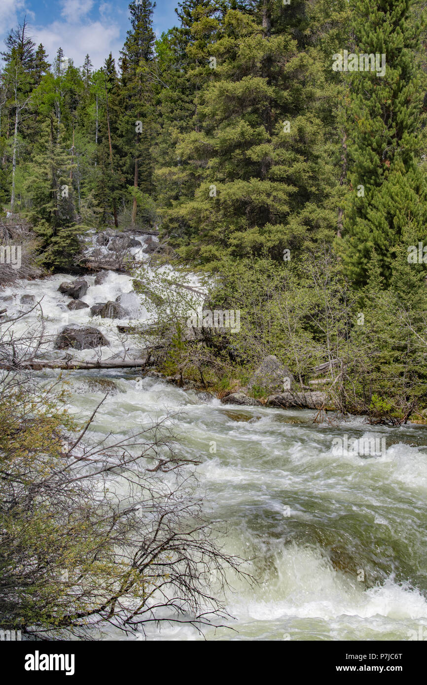 Spring - Melting snow and ice fast flowing down mountain Stock Spring - Melting snow and ice fast flowing down mountain Stock
