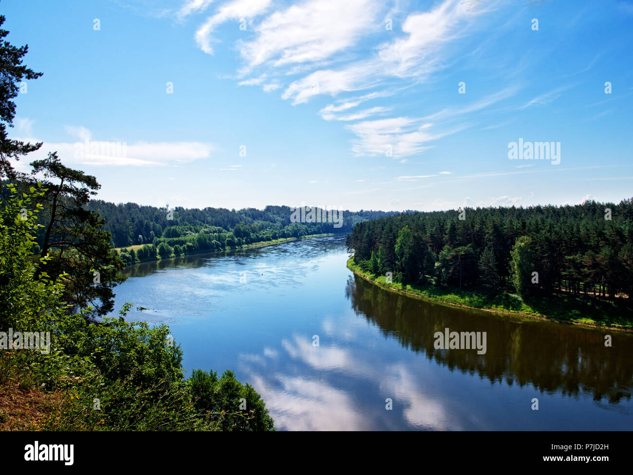 Nemunas river, Birstonas, Lithuania Stock Photo