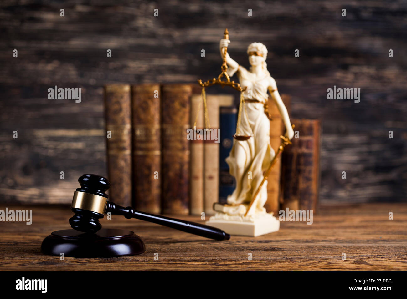 Statue of justice, burden of proof, law theme Stock Photo Alamy