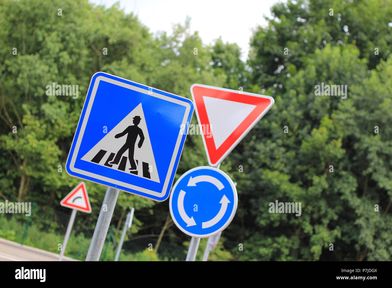 Several traffic signs in children traffic playground Stock Photo - Alamy