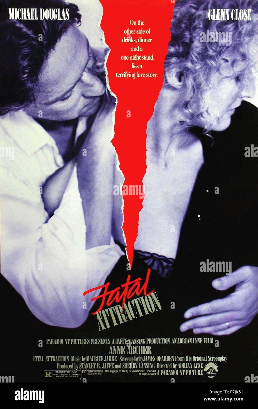 Original Film Title: FATAL ATTRACTION.  English Title: FATAL ATTRACTION.  Film Director: ADRIAN LYNE.  Year: 1987. Credit: PARAMOUNT PICTURES / Album Stock Photo