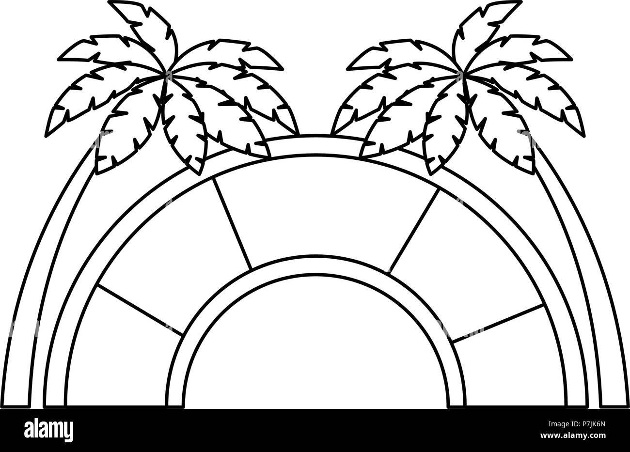 tree palms with float vector illustration design Stock Vector Image ...