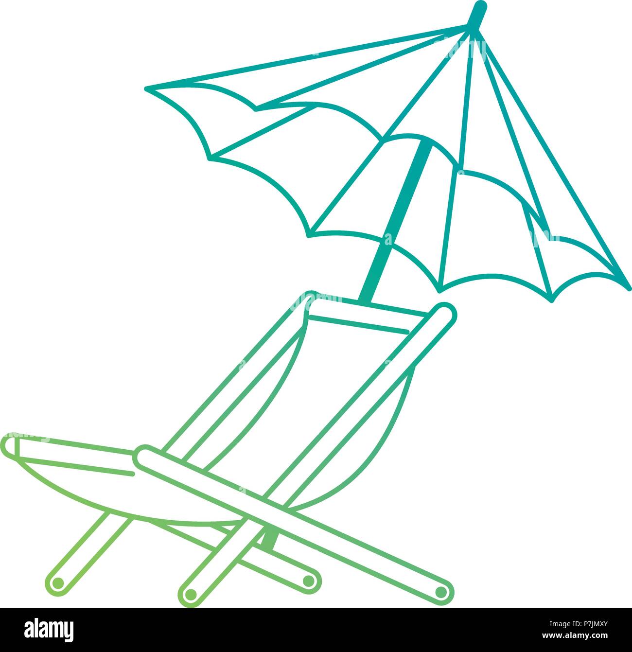 umbrella beach with chair Stock Vector Image &amp; Art - Alamy