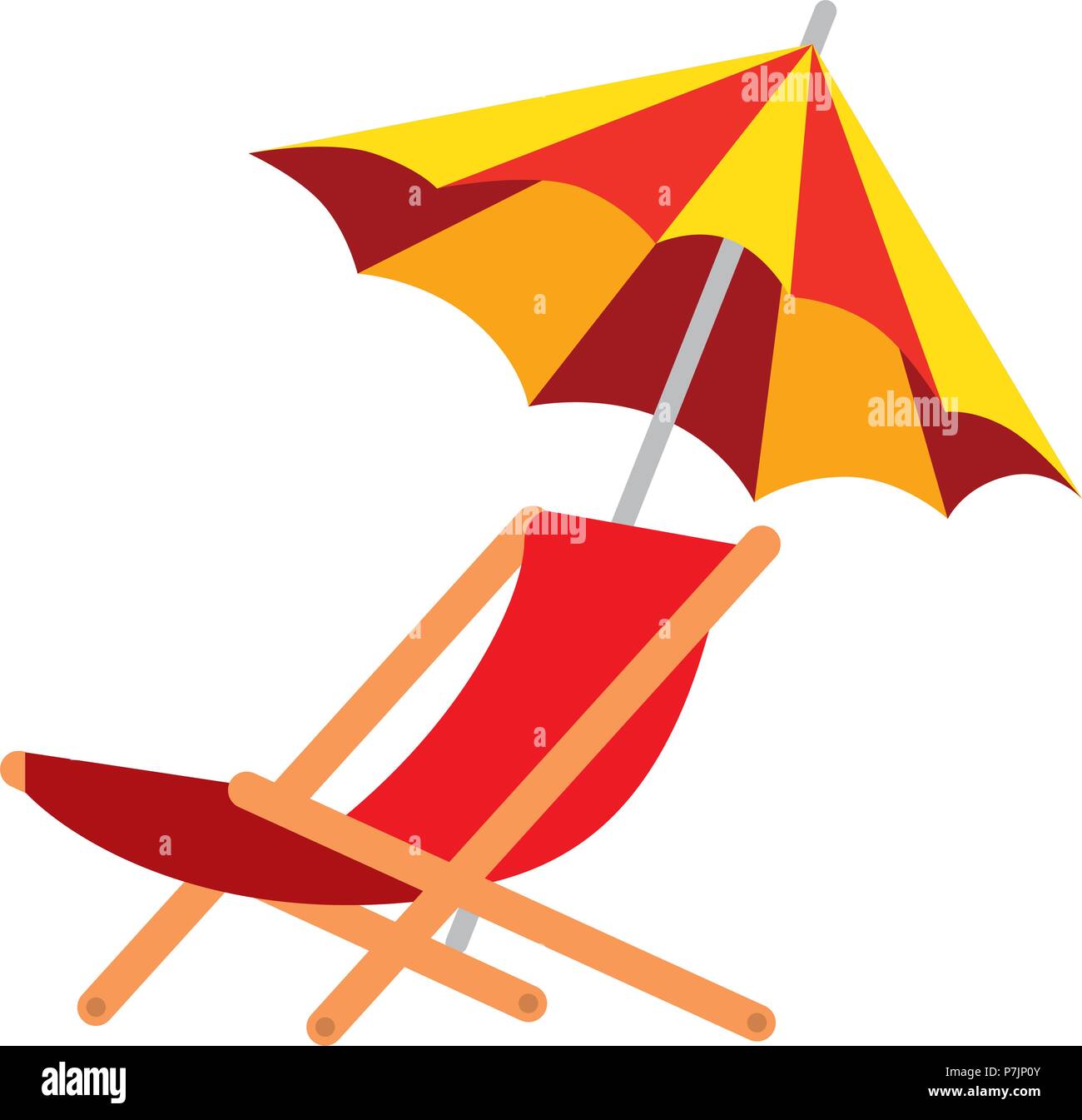 umbrella beach with chair Stock Vector Image & Art - Alamy