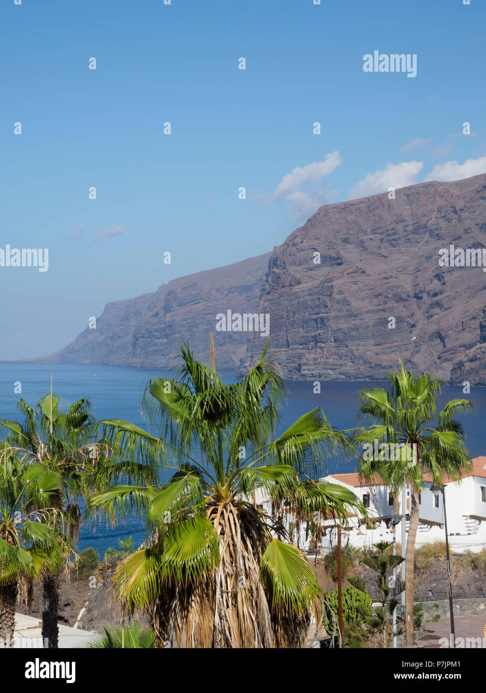 Tenerife, Canary Islands - Puerto Santiago. View to the cliffs of Los Gigantes. Stock Photo