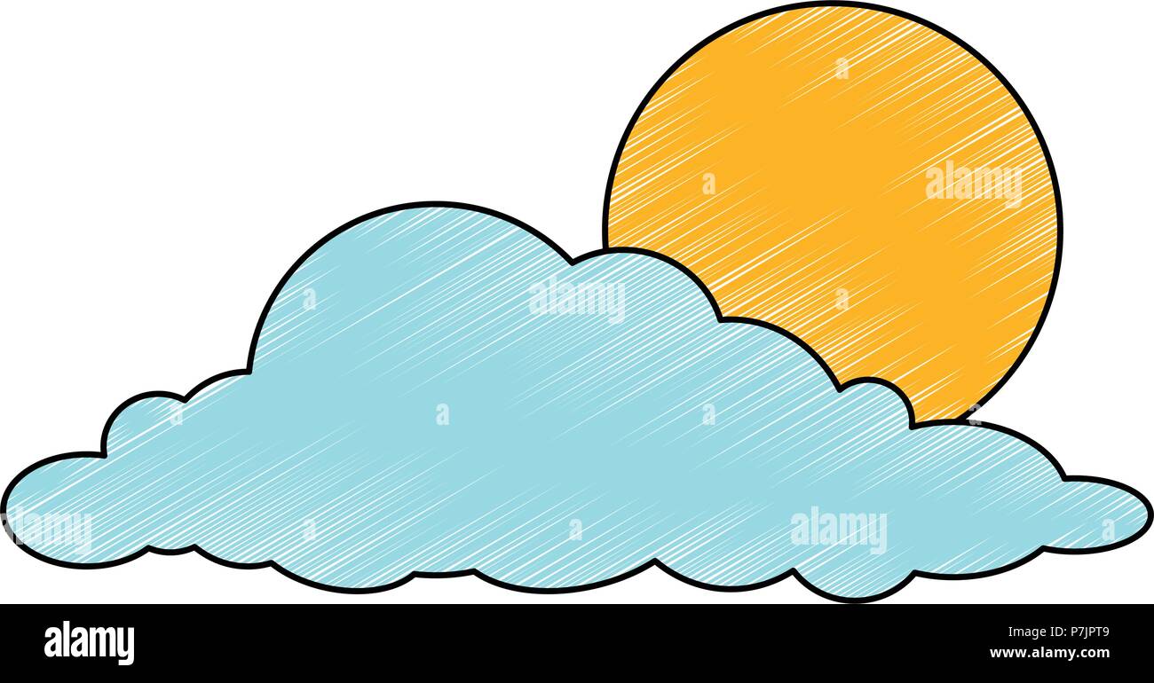 cloud with sun weather icon Stock Vector Image & Art - Alamy