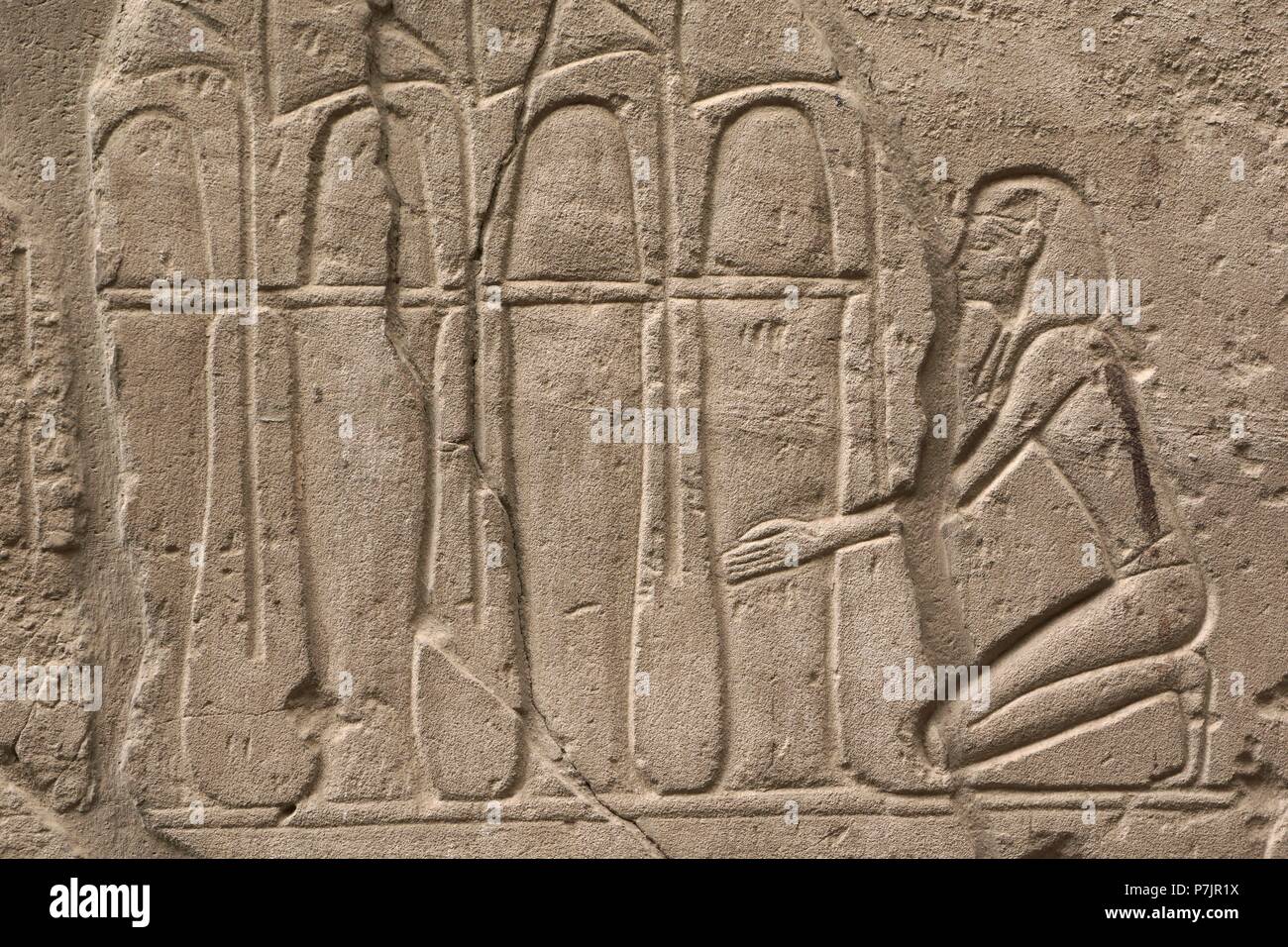 Templo de Luxor.  Egipto. Situado en el corazón de la antigua Tebas, fue construido esencialmente bajo las dinastías XVIII y XIX egipcias. Stock Photo