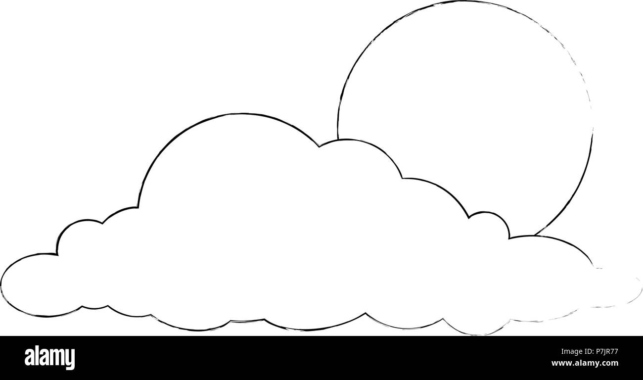 cloud with sun weather icon Stock Vector Image & Art - Alamy
