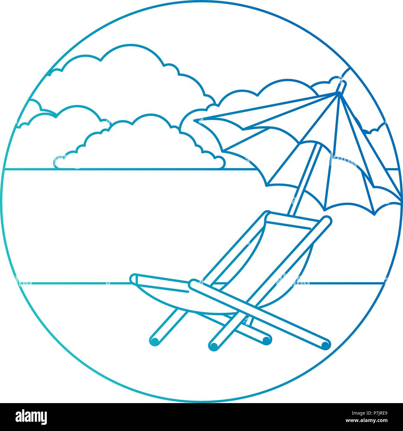 umbrella beach with chair Stock Vector Image & Art - Alamy