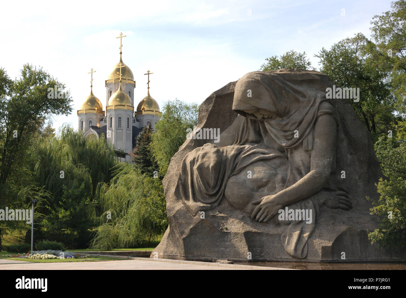 Russia, Volgograd, Mamajew hill, memorial, battle of Stalingrad, from September, 1942 to February, 1943, statue, monument, 'grieving mother', memory cathedral, Stock Photo