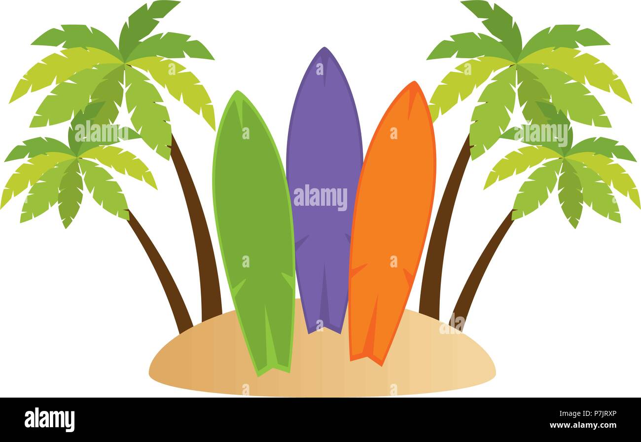 surfboards and palms on the beach Stock Vector Image & Art - Alamy