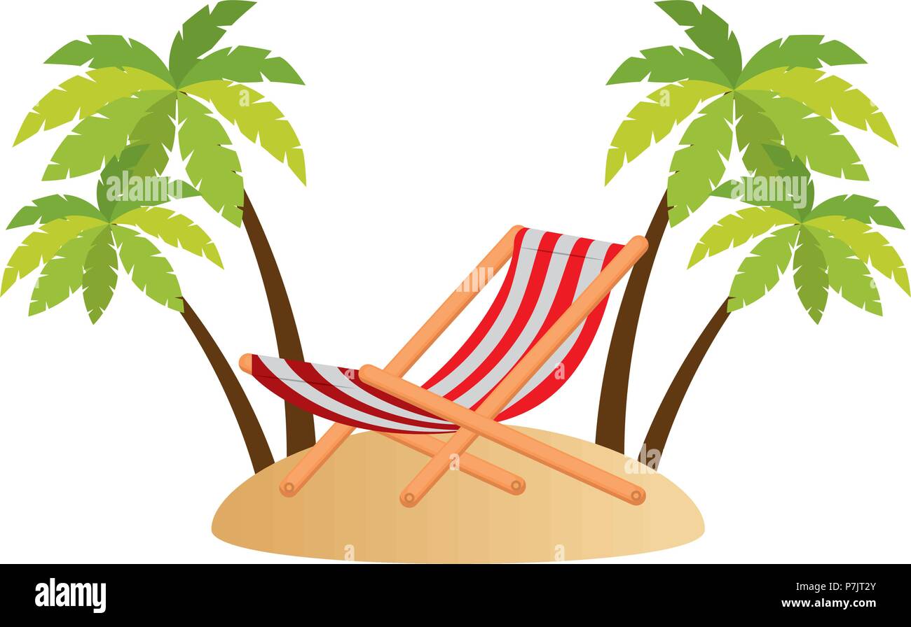 wooden beach chair with seascape Stock Vector Image & Art - Alamy