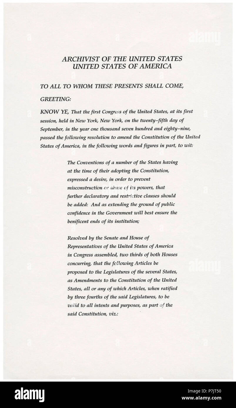 27th Amendment Pg1of3 Ac Stock Photo Alamy<script async src=