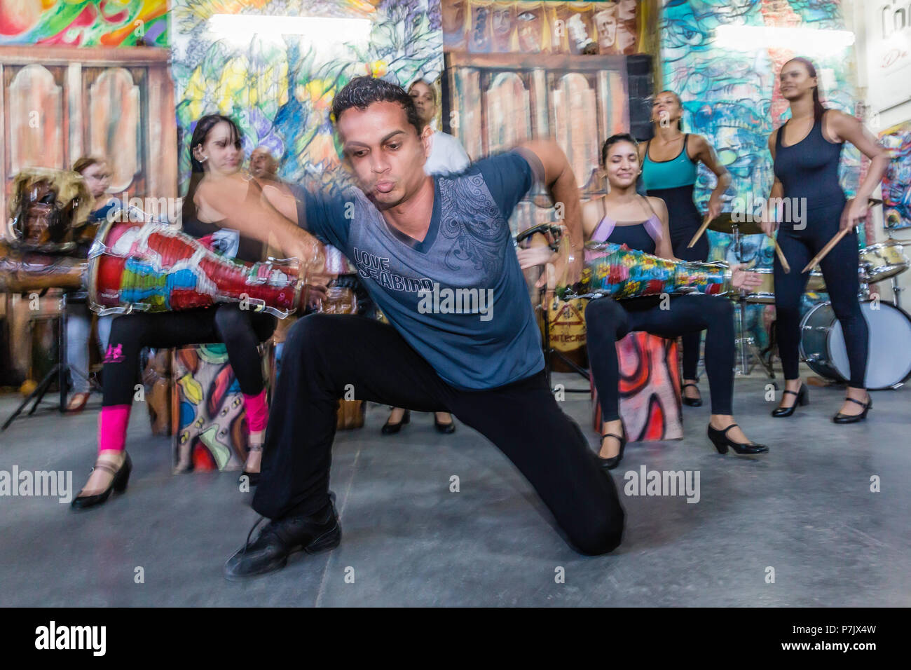 Artists from the Habana Compás Dance Company performing in Havana, Cuba Stock Photo