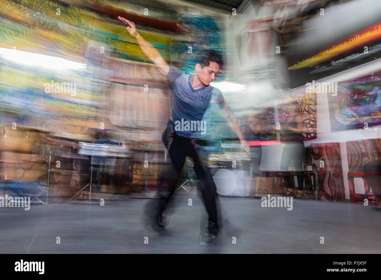 Artists from the Habana Compás Dance Company performing in Havana, Cuba Stock Photo