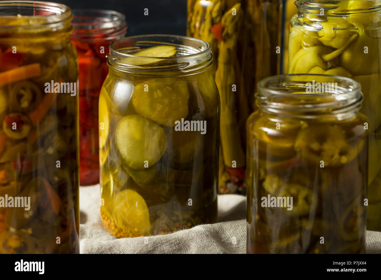 Homemade Pickled Vegetables in Jars Ready to Eat Stock Photo Alamy