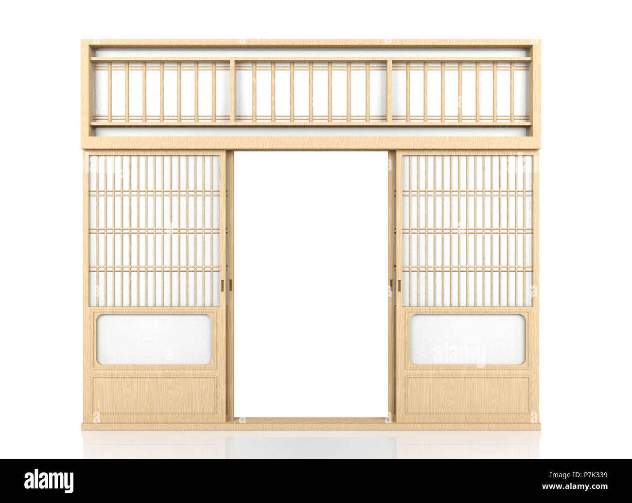 Wooden traditional Japanese Shoji door isolated on white background Stock Photo Alamy